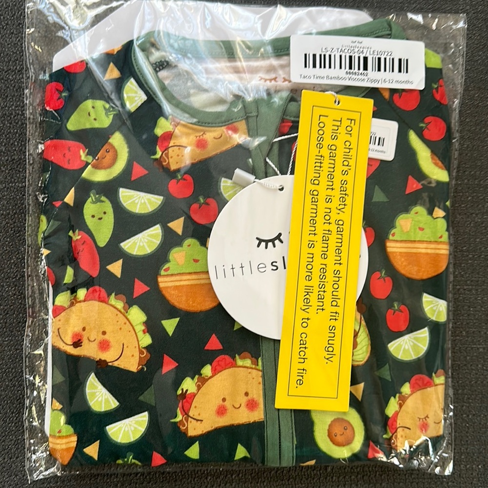 Little sleepies taco time bamboo viscose zippy 6-12 months